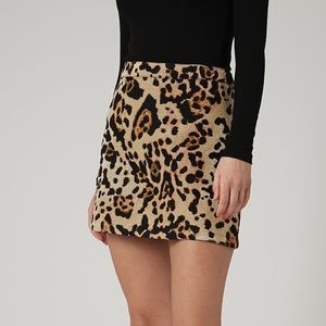 Topshop Jacquard Leopard Mini Skirt